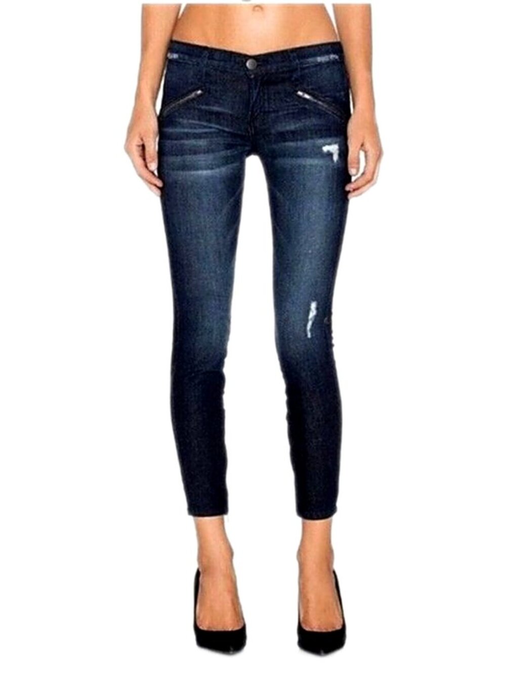 nt/Elliott Jeans Silverlake Zip Skinny Jeans in Sargent Destroy size 26
